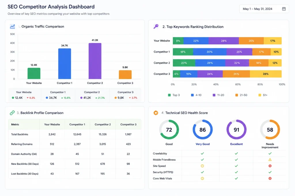 Competitor Analysis for SEO 4 Organic traffic growth after competitor SEO analysis