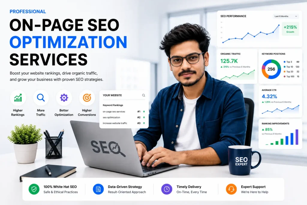 On-Page SEO Optimization 1 professional on-page SEO optimization services dashboard analysis